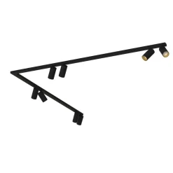 Deckenstrahler XXL 3 m 8-flammig in Schwarz Gold GU10 Metall