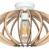 Dekorative Deckenlampe Holz E27 rund Ø35 cm in Weiß