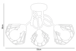 Dekorative Deckenlampe Metall E27 L:55 cm in Schwarz