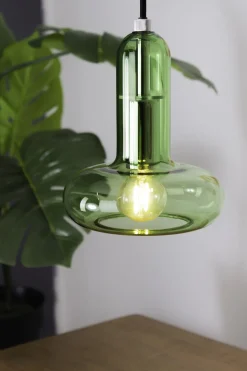Dekorative Hängelampe Glas Grün E14 B:15 cm Modern