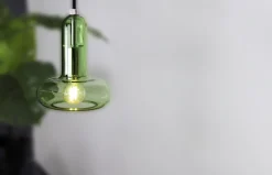 Dekorative Hängelampe Glas Grün E14 B:15 cm Modern