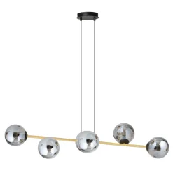 Dekorative Hängelampe Kugelschirm Rauchglas Metall ALOISIO