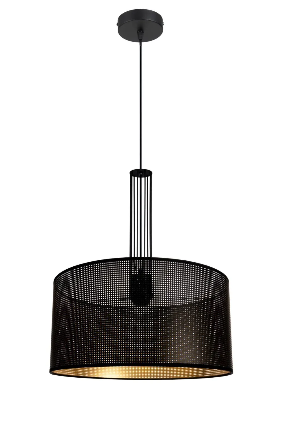 Dekorative Hängelampe Metall B:40 cm E27 Schwarz Gold