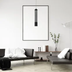 Dekorative Hängelampe Metall GU10 Ø10 cm rund Schwarz