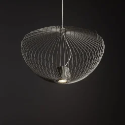 Dekorative Hängelampe Metall B:54,5 cm GU10 Seidengrau