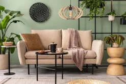 Dekorative Hängeleuchte Holz E27 Ø35 cm in Schwarz