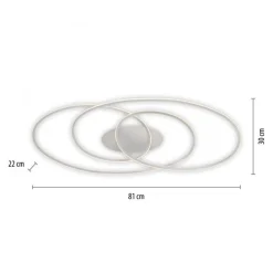 Dekorative LED Deckenleuchte Metall Weiß 3000 K Ringe