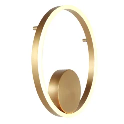 Dekorative LED Wandlampe Metall in Gold H:40 cm Ring