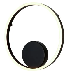 Dekorative LED Wandleuchte Metall Schwarz B:40 cm Ring