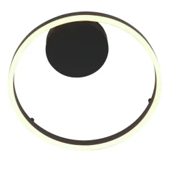 Dekorative LED Wandleuchte Metall Schwarz B:40 cm Ring