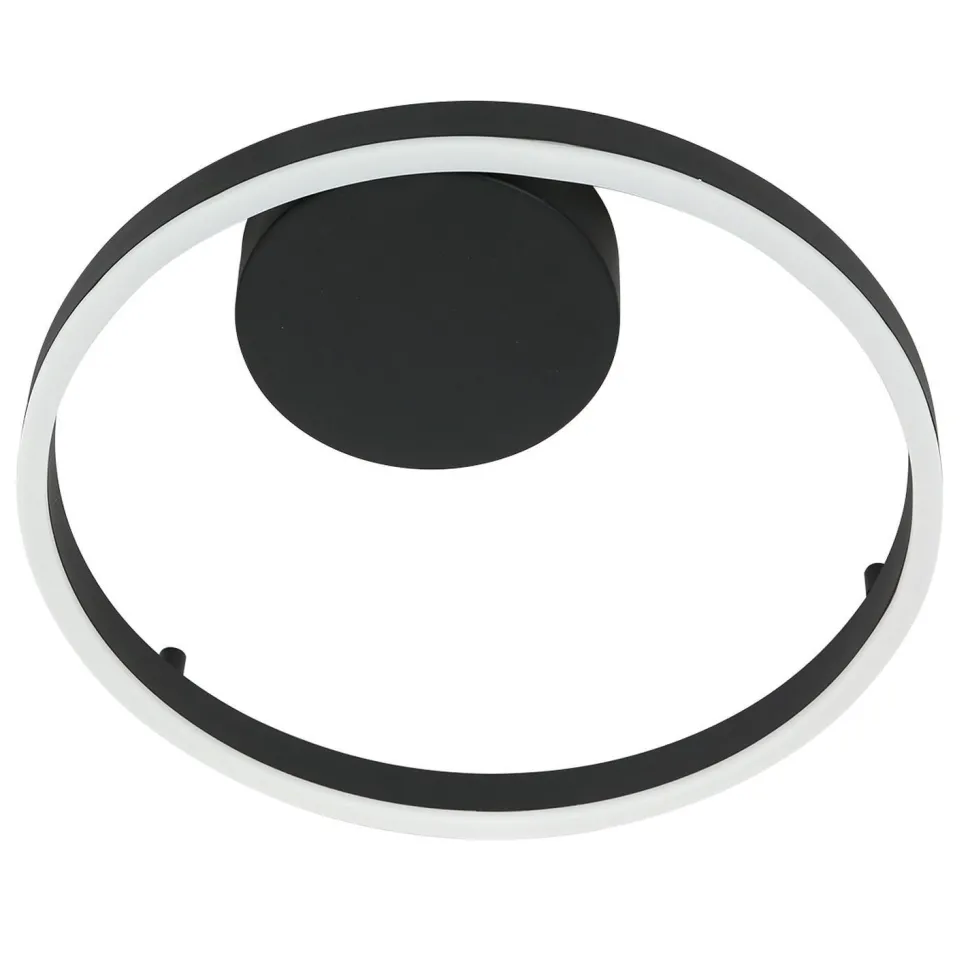 Dekorative LED Wandleuchte Metall Schwarz B:40 cm Ring