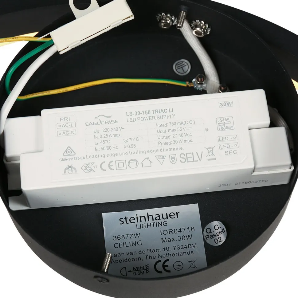 Dekorative LED Wandleuchte Metall Schwarz B:40 cm Ring