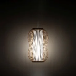 Dekorative Pendelleuchte Bambus E27 Ø21 cm in Naturholz