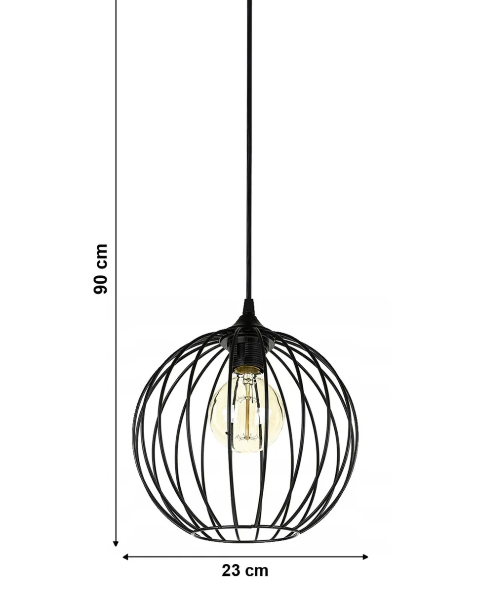 Dekorative Pendelleuchte Draht Kugel Metall E27 Ø23 cm