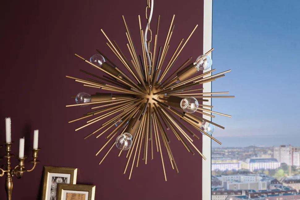 Dekorative Pendelleuchte in Gold kunstvoll ISADIA