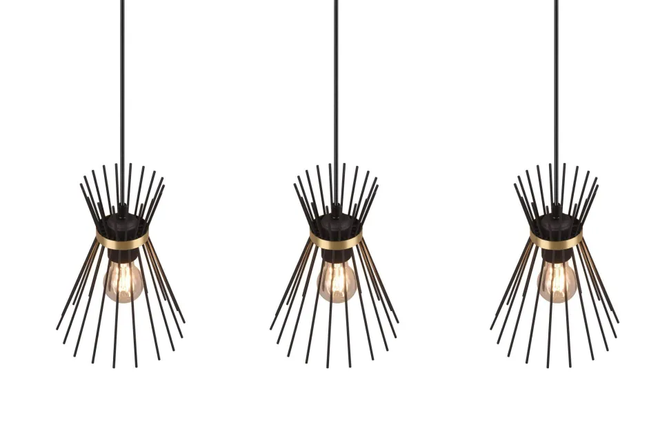 Dekorative Pendelleuchte Schwarz Gold E27 82 cm lang