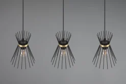 Dekorative Pendelleuchte Schwarz Gold E27 82 cm lang