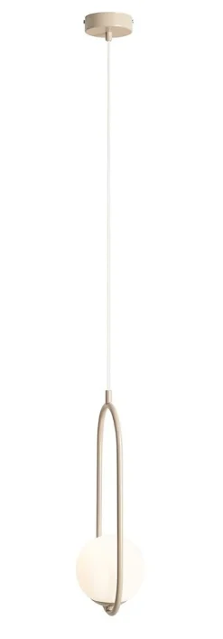 Dekorative Pendelleuchte Beige L:18,5 cm E14 Metall Glas