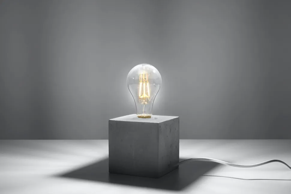 Dekorative Tischlampe Beton H:10cm klein Würfel