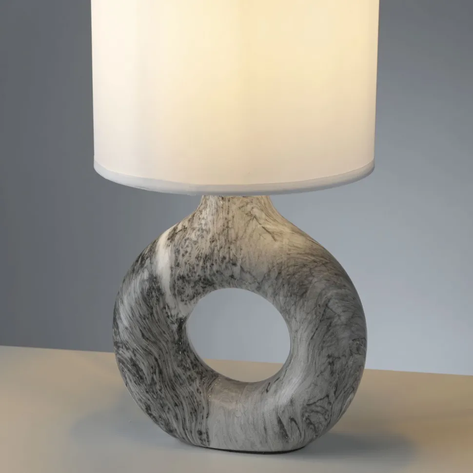 Dekorative Tischlampe Keramik Stoff 30 cm E27 blendarm