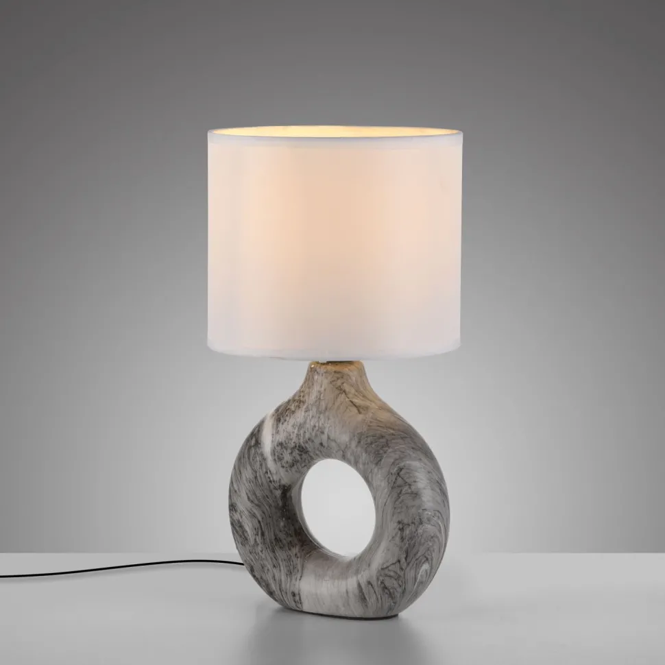 Dekorative Tischlampe Keramik Stoff 30 cm E27 blendarm