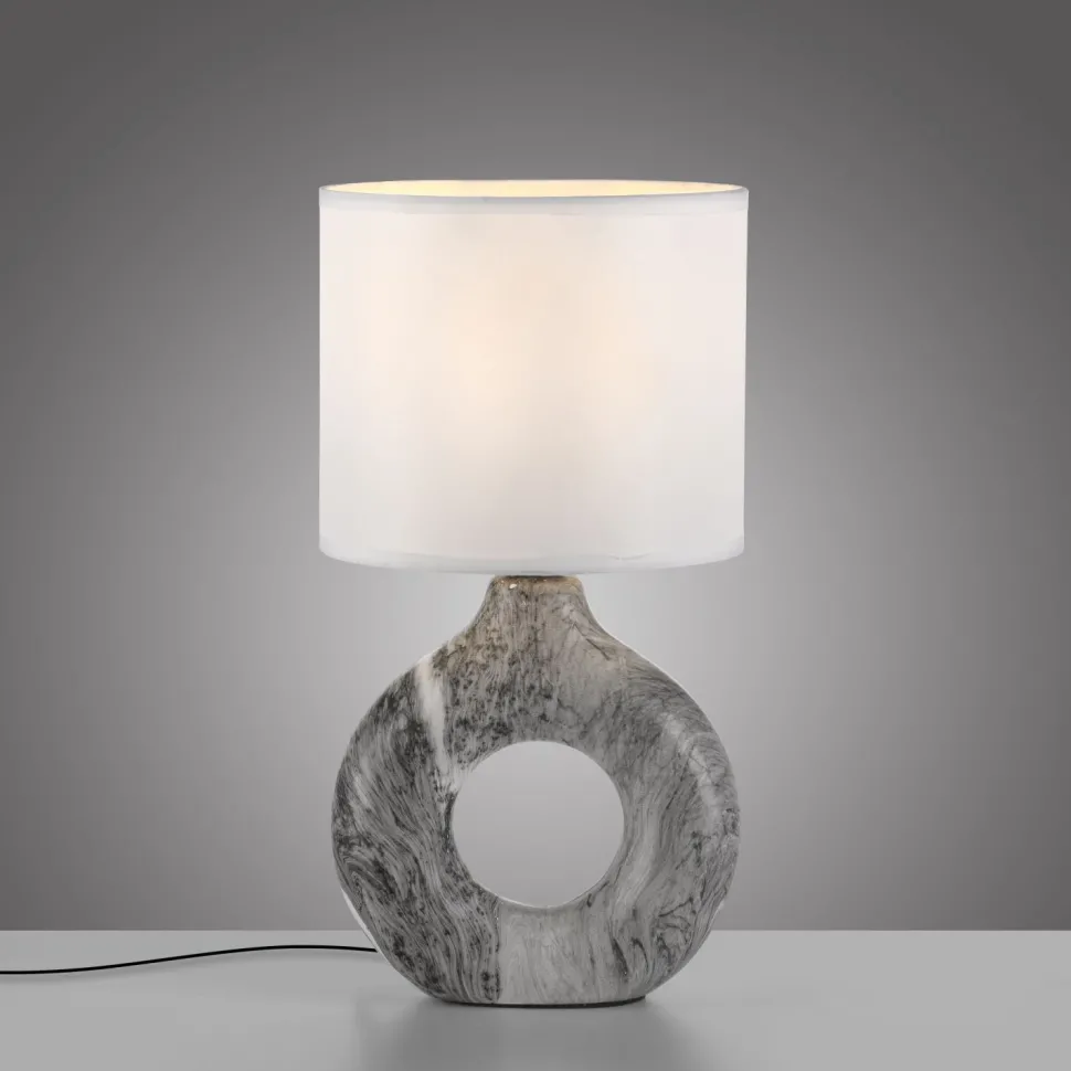 Dekorative Tischlampe Keramik Stoff 30 cm E27 blendarm