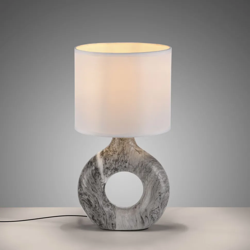 Dekorative Tischlampe Keramik Stoff 30 cm E27 blendarm