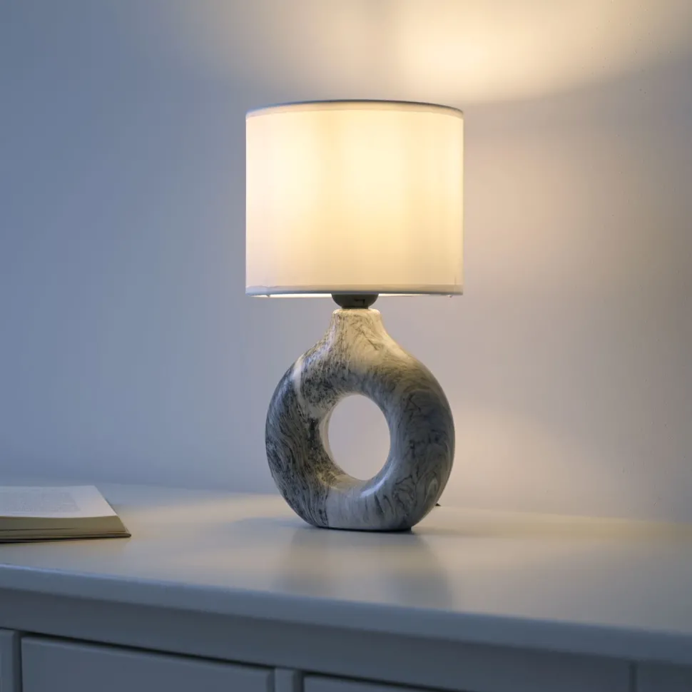 Dekorative Tischlampe Keramik Stoff 30 cm E27 blendarm