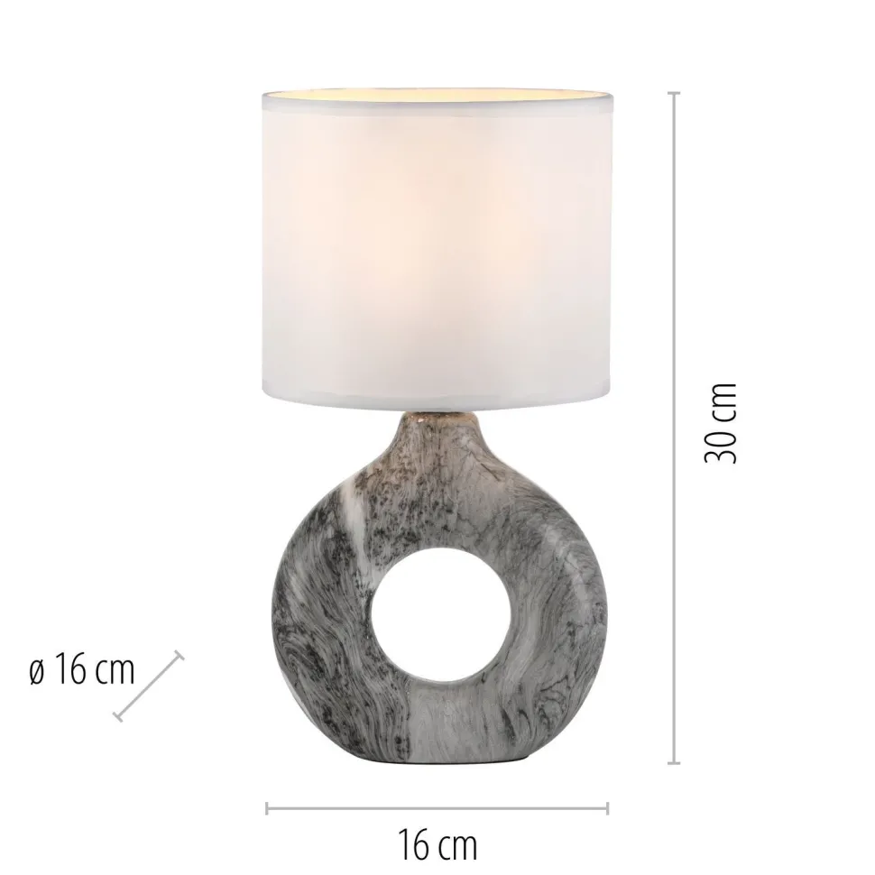 Dekorative Tischlampe Keramik Stoff 30 cm E27 blendarm