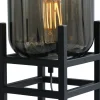Dekorative Tischleuchte Glas Metall Schwarz 34 cm E27