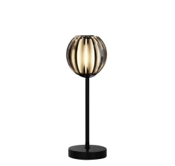 Dekorative Tischleuchte Glas Metall 32 cm Schwarz Chrom