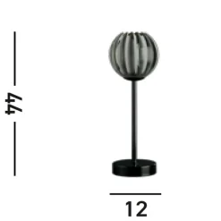 Dekorative Tischleuchte Glas Metall 32 cm Schwarz Chrom