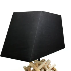 Dekorative Tischleuchte Treibholz Stoffschirm Handarbeit