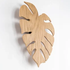 Dekorative Wandlampe Holz Blatt indirektes Licht H: 40 3x G9