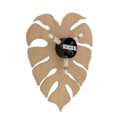 Dekorative Wandlampe Holz Blatt indirektes Licht H: 40 3x G9