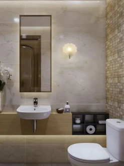 Dekorative Wandlampe Metall Glas T:11 cm IP44 in Silber