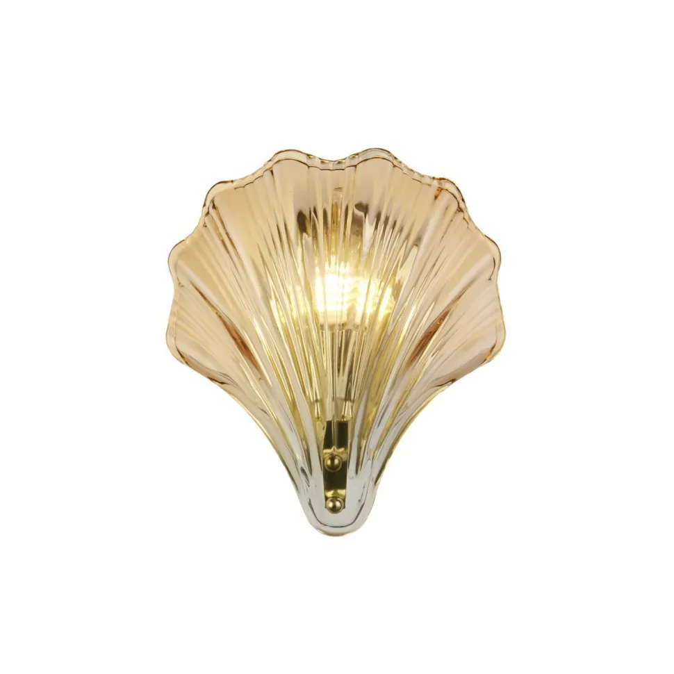 Dekorative Wandleuchte Metall Glas G9 IP44 in Messing