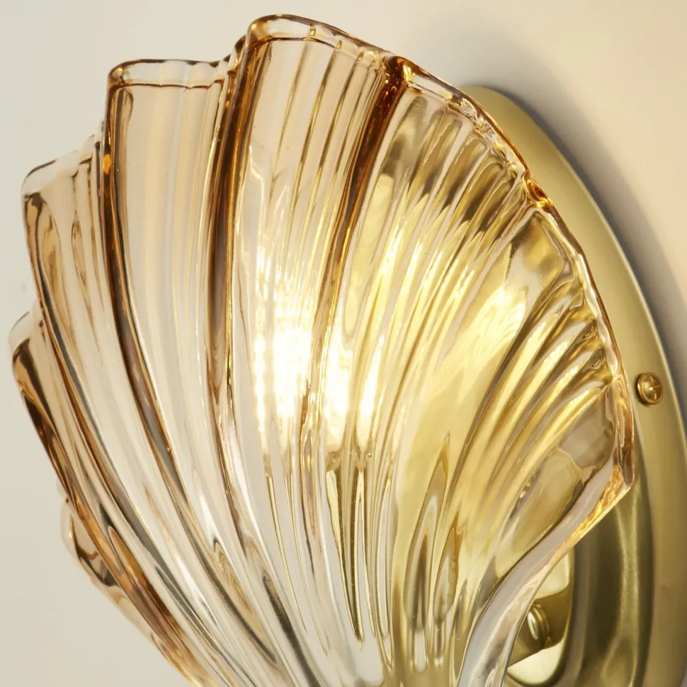 Dekorative Wandleuchte Metall Glas G9 IP44 in Messing