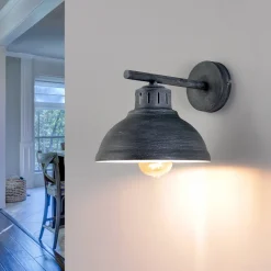 Dekorative Wandleuchte SVEN in Grau-Patina