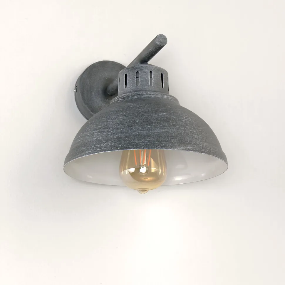 Dekorative Wandleuchte SVEN in Grau-Patina