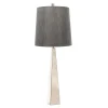 Design Bodenlampe Metall Stoff in Nickel Dunkelgrau