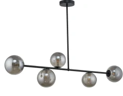 Design Deckenlampe Glas Grau Metall Schwarz G9 blendarm