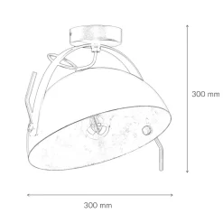Design Deckenlampe Grau Metall Gold Ø30cm LARINO