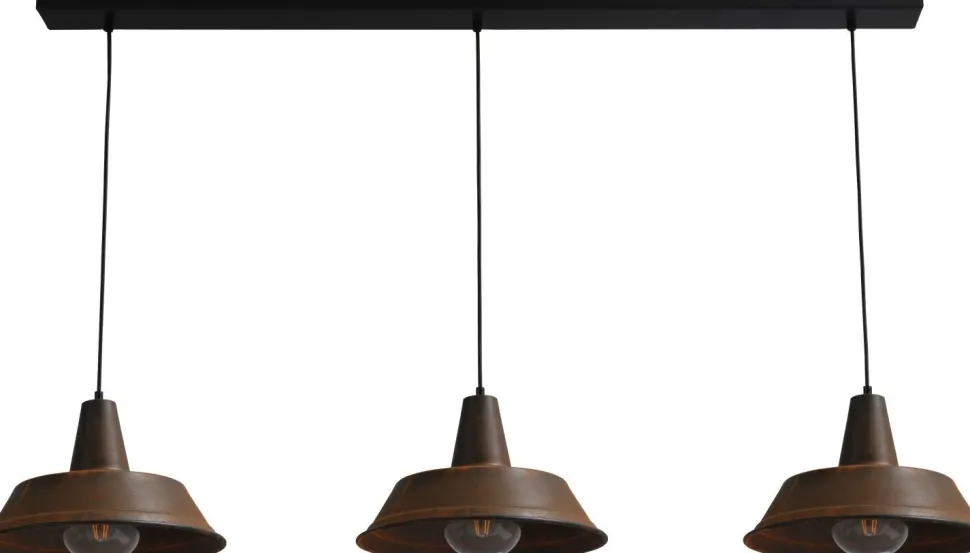 Design Hängelampe Braun Antik Ø35cm 3xE27 L:130cm