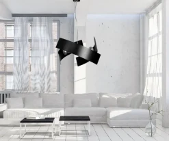 Design Hängeleuchte Schwarz Metall höhenverstellbar