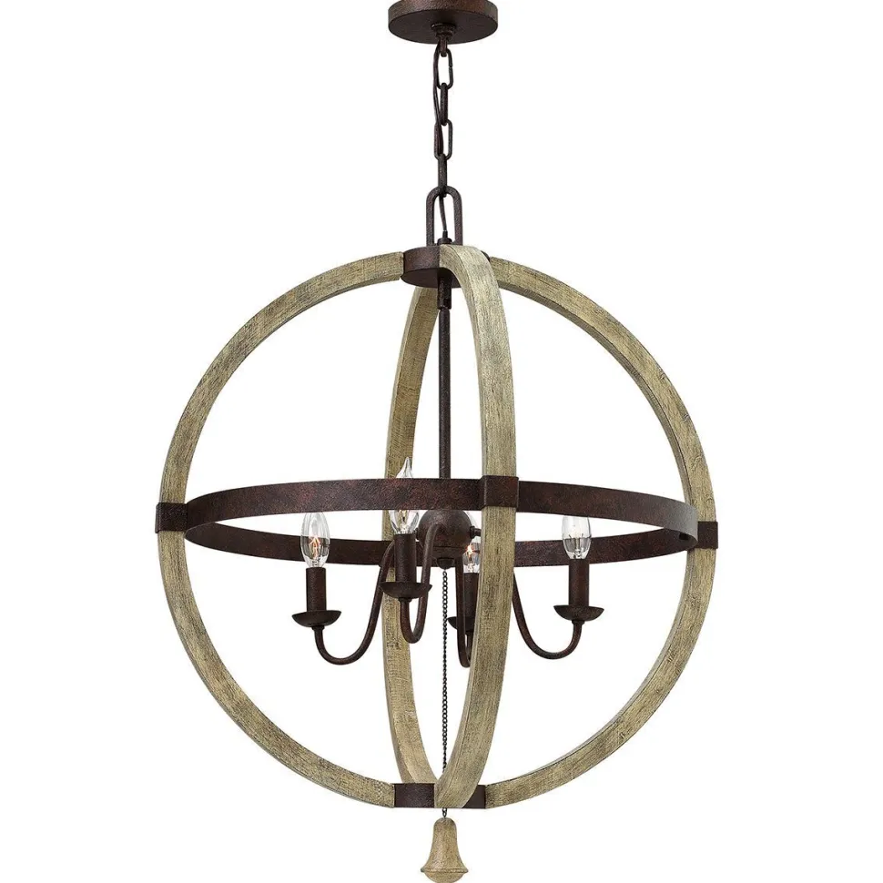 Design Kronleuchter ESITEESH Ø61cm Holz Metall Antik