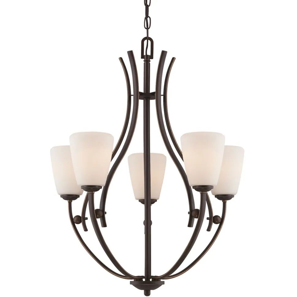 Design Kronleuchter Esstisch mit Glas Schirm GENTLE