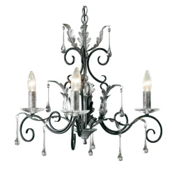 Design Kronleuchter Schwarz Silber Höhe verstellbar