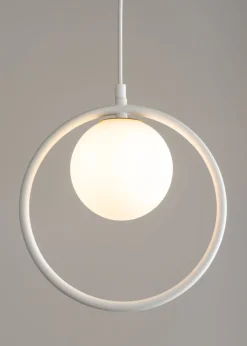 Design Pendelleuchte Glas Metall Weiß bis 0,9 m G9