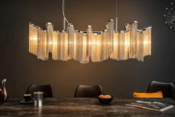 Design Pendelleuchte RIRRE Metall Ketten Silber Esstisch